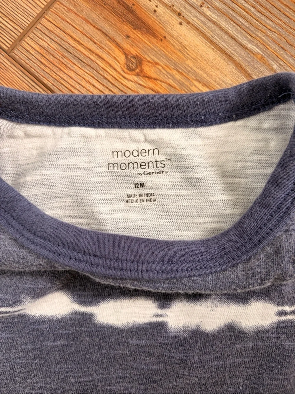 12 months Striped & Tie-Dye Short Sleeve Shirt Set - Navy, Black & Light Blue